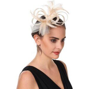 Fascinators Hat Flower St07-beige